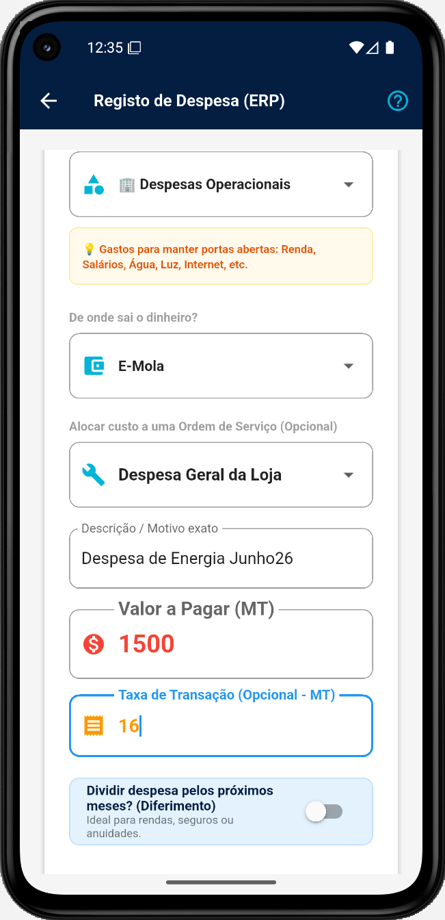 Registo de Despesas